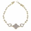 4052 Bransoletka elegancka złota 17+2cm pozłacana 14k koniczyna marokańska